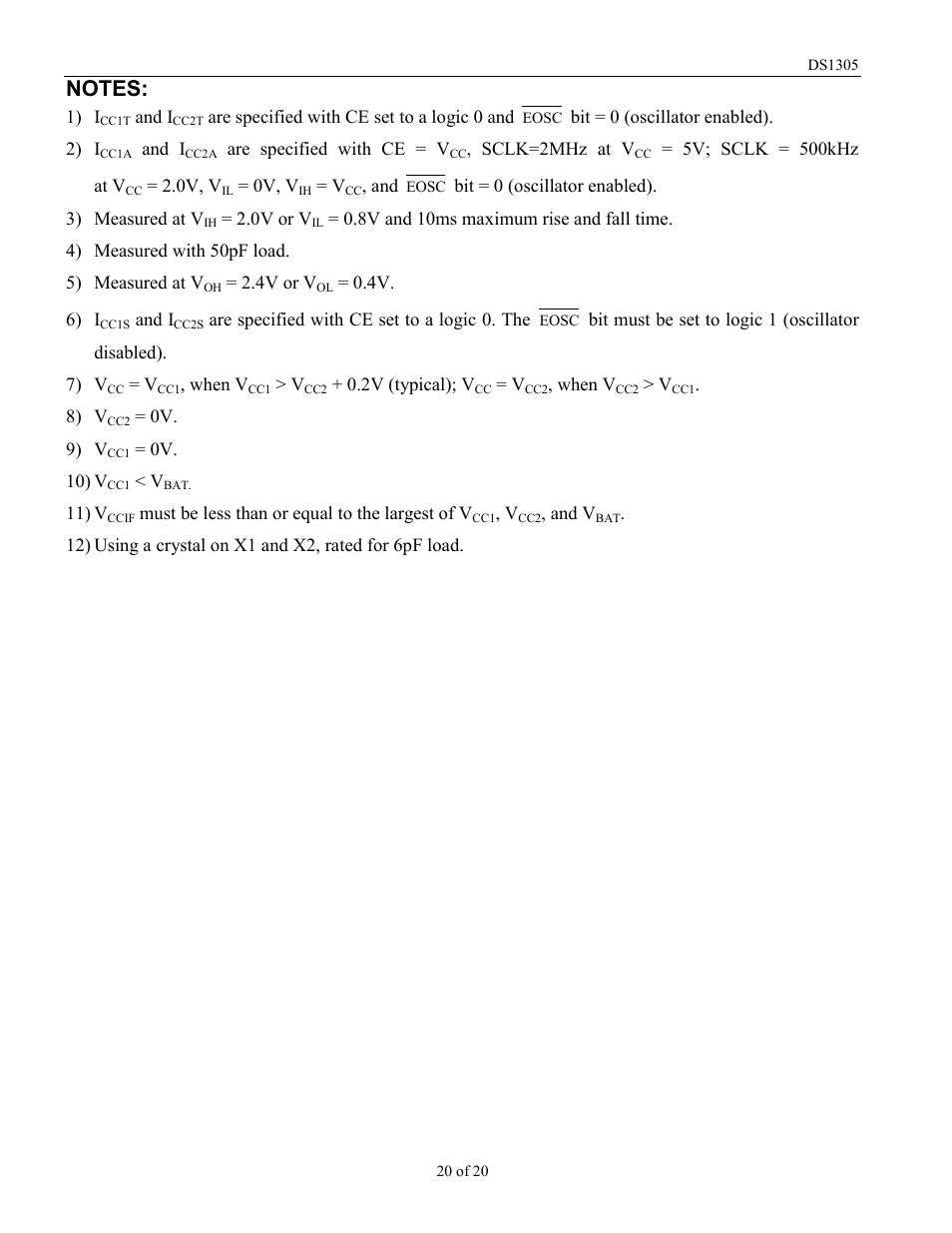 Rainbow Electronics DS1305 User Manual | Page 20 / 20