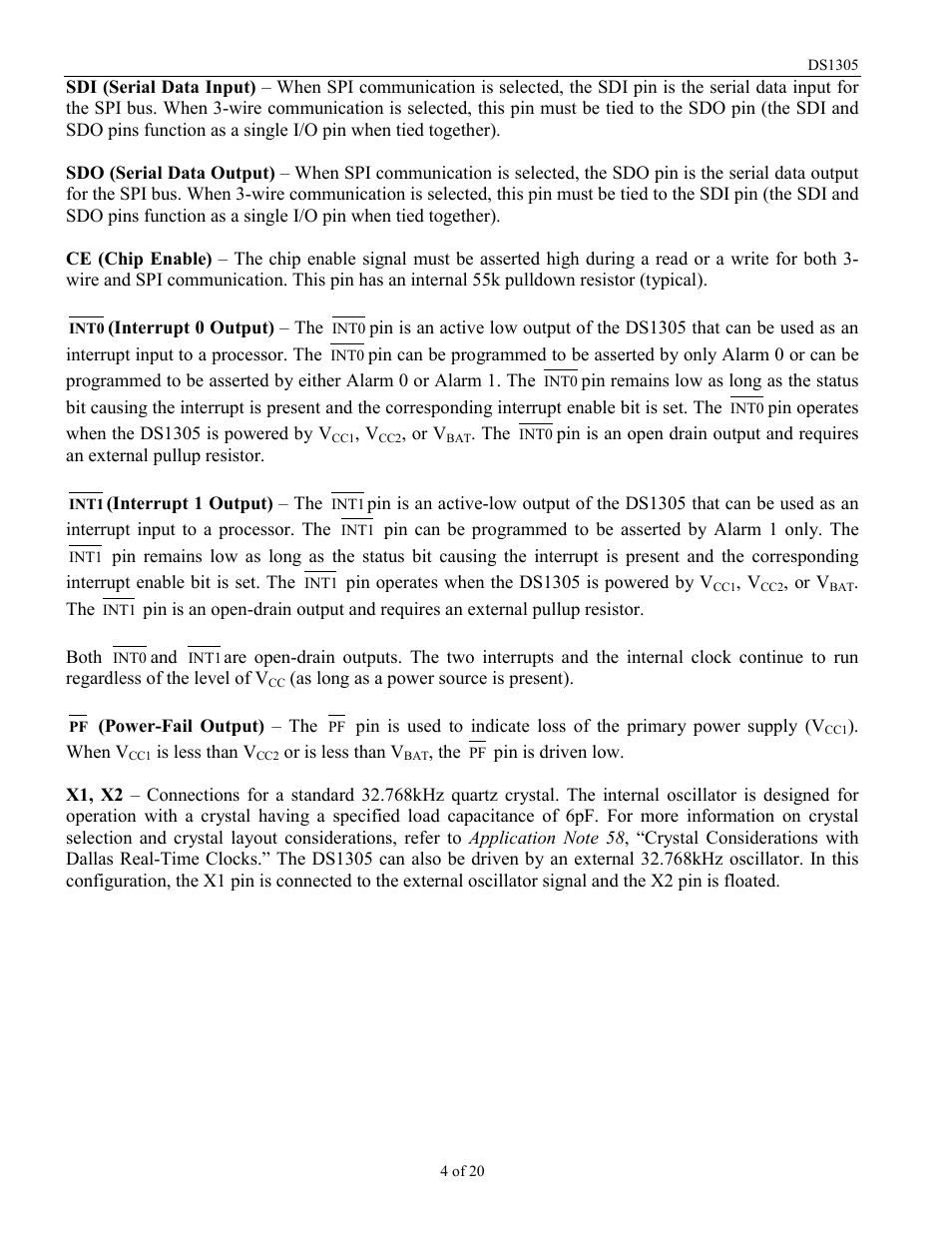 Rainbow Electronics DS1305 User Manual | Page 4 / 20