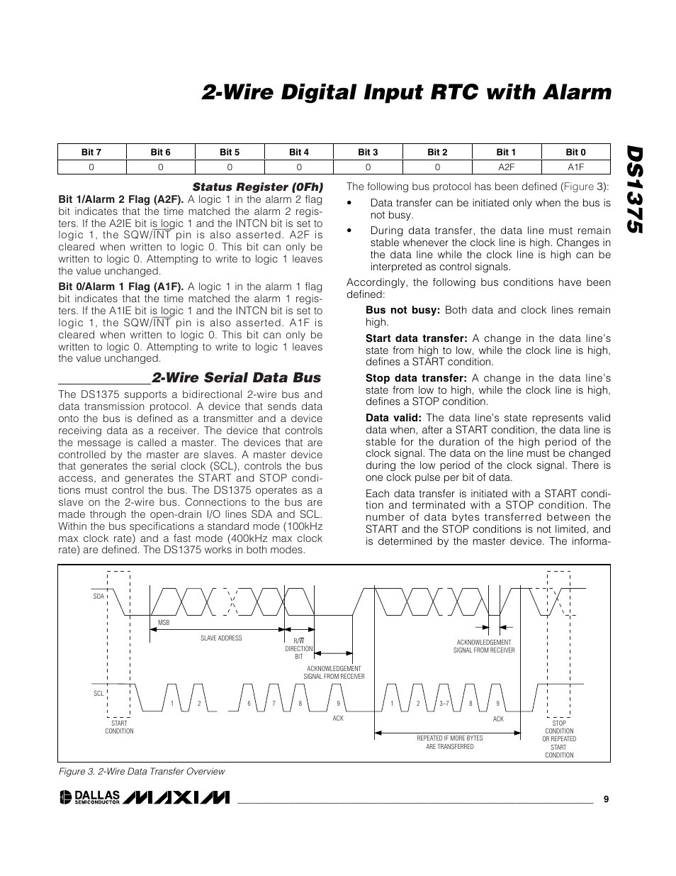 Wire serial data bus | Rainbow Electronics DS1375 User Manual | Page 9 / 11