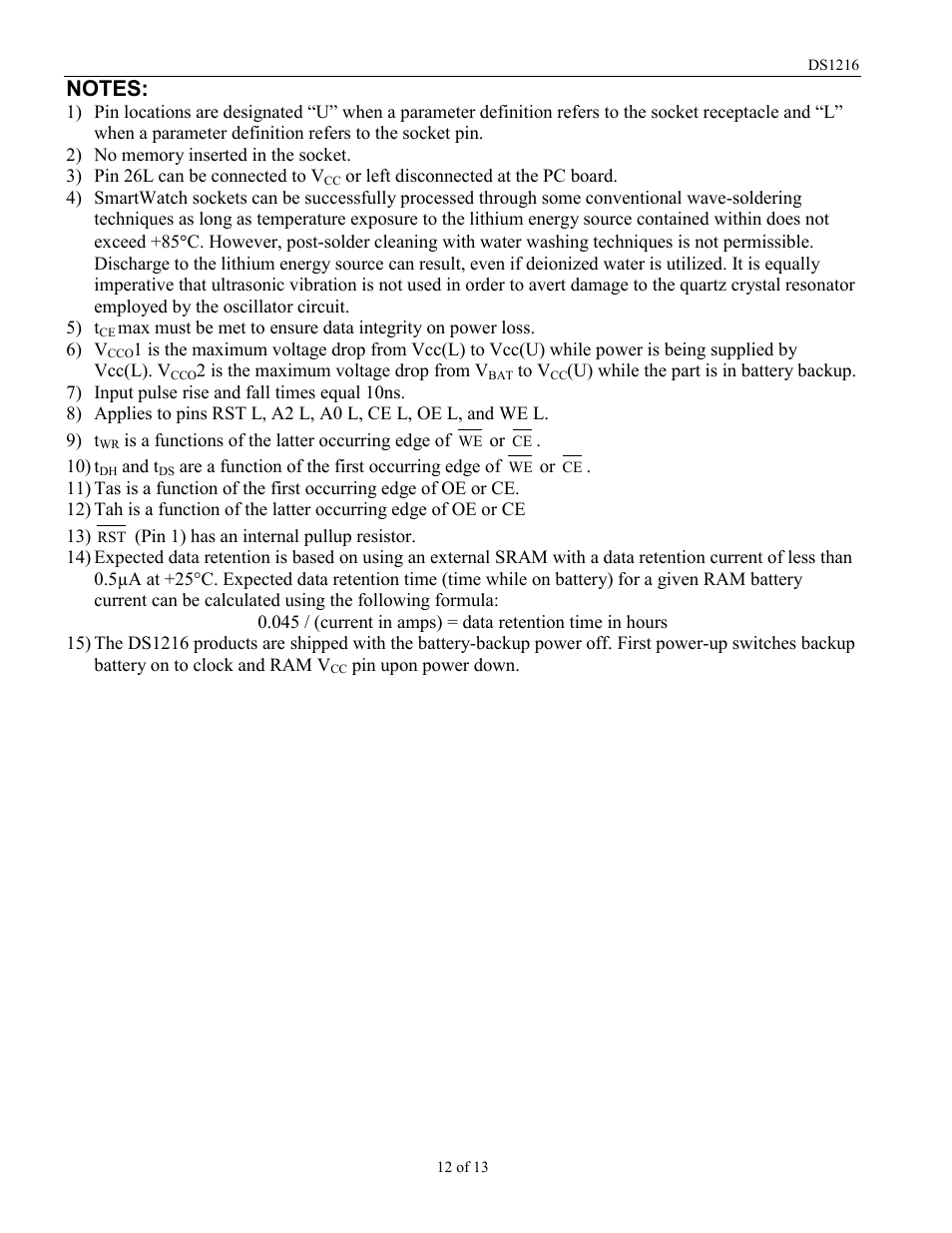 Rainbow Electronics DS1216 User Manual | Page 12 / 13