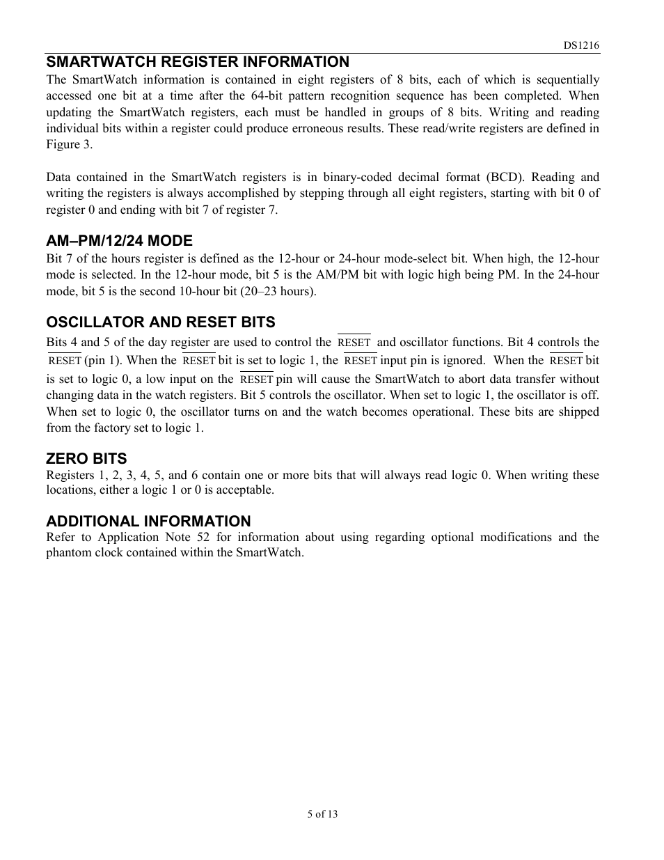 Rainbow Electronics DS1216 User Manual | Page 5 / 13