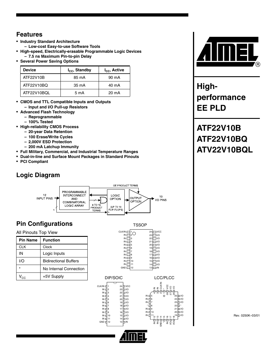 Rainbow Electronics ATV22V10BQL User Manual | 16 pages