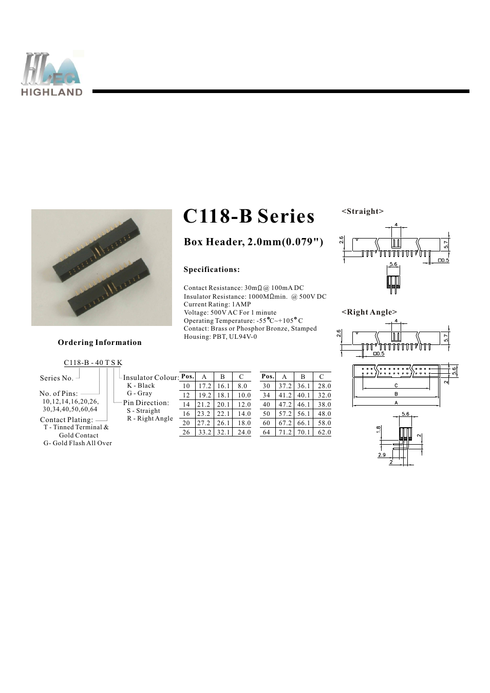 Rainbow Electronics C118-B Series User Manual | 1 page
