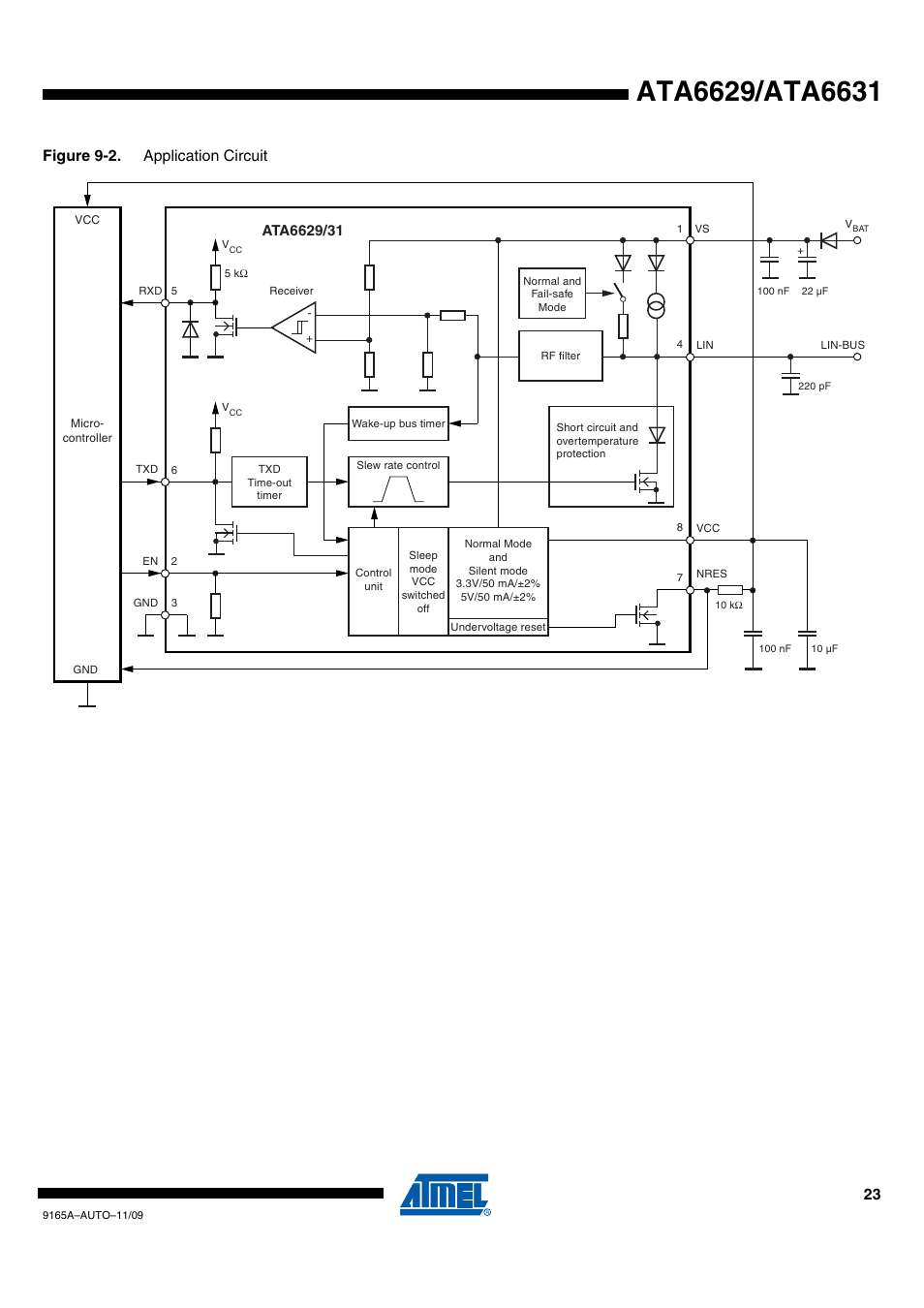 Figure 9-2. application circuit | Rainbow Electronics ATA6631 User Manual | Page 23 / 25