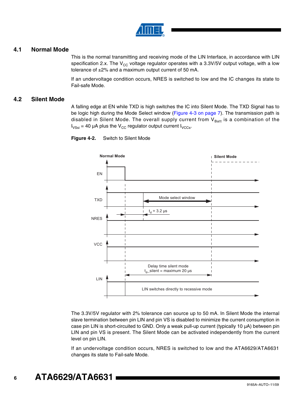 1 normal mode, 2 silent mode | Rainbow Electronics ATA6631 User Manual | Page 6 / 25