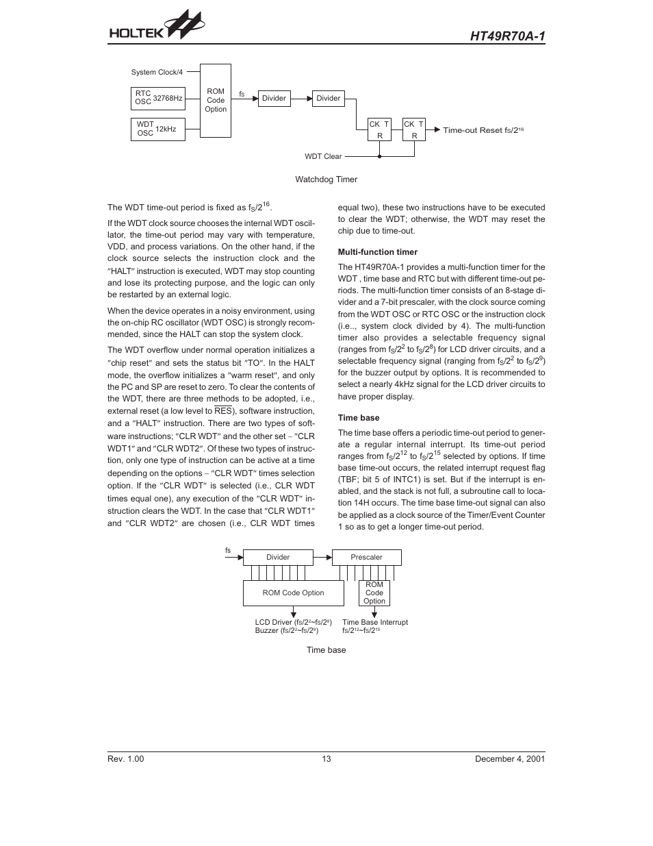 Rainbow Electronics HT49R70A-1 User Manual | Page 13 / 41