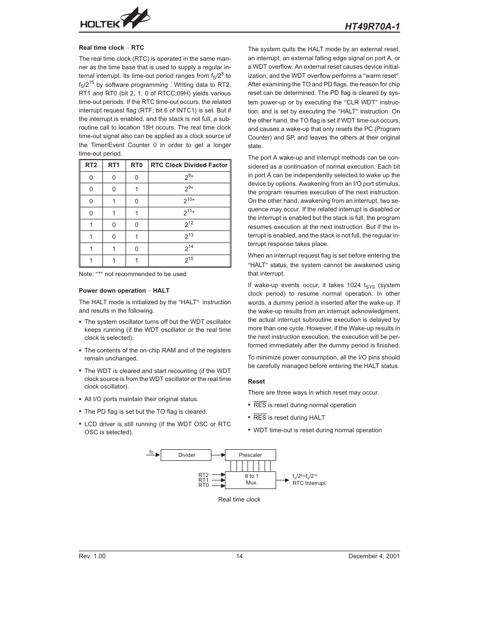 Rainbow Electronics HT49R70A-1 User Manual | Page 14 / 41