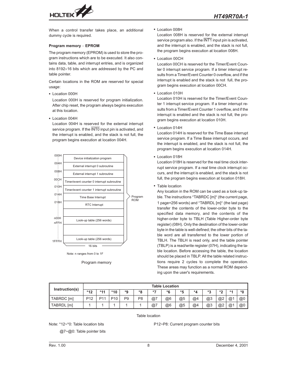 Rainbow Electronics HT49R70A-1 User Manual | Page 8 / 41
