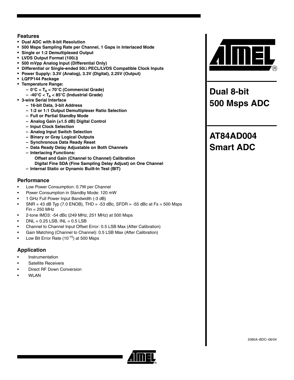 Rainbow Electronics AT84AD004 User Manual | 58 pages