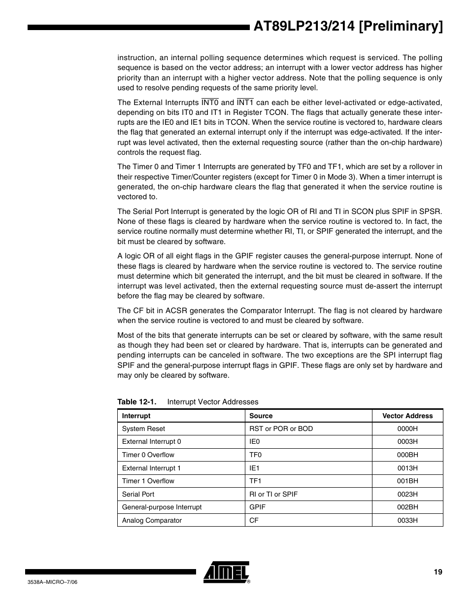 Rainbow Electronics AT89LP214 User Manual | Page 19 / 90