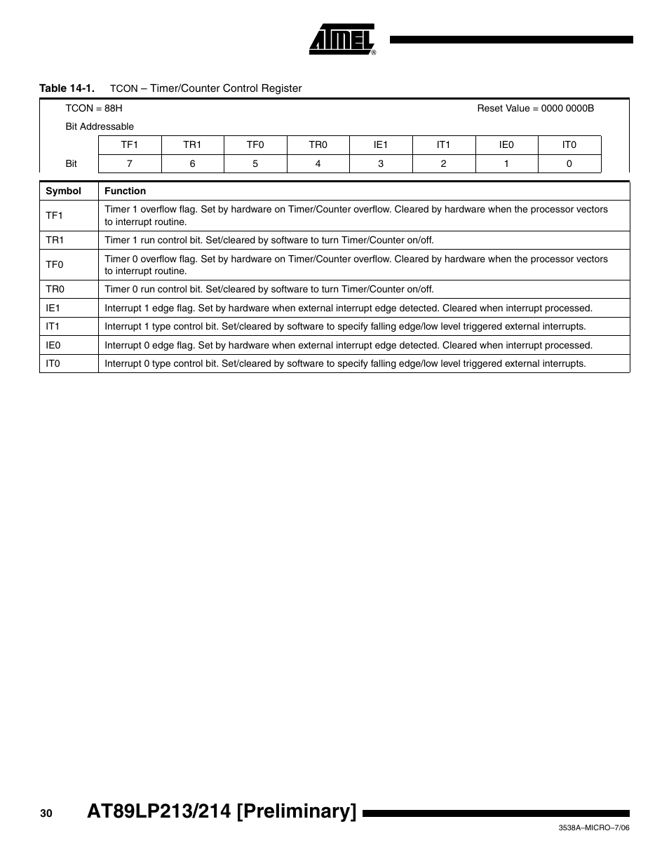 Rainbow Electronics AT89LP214 User Manual | Page 30 / 90