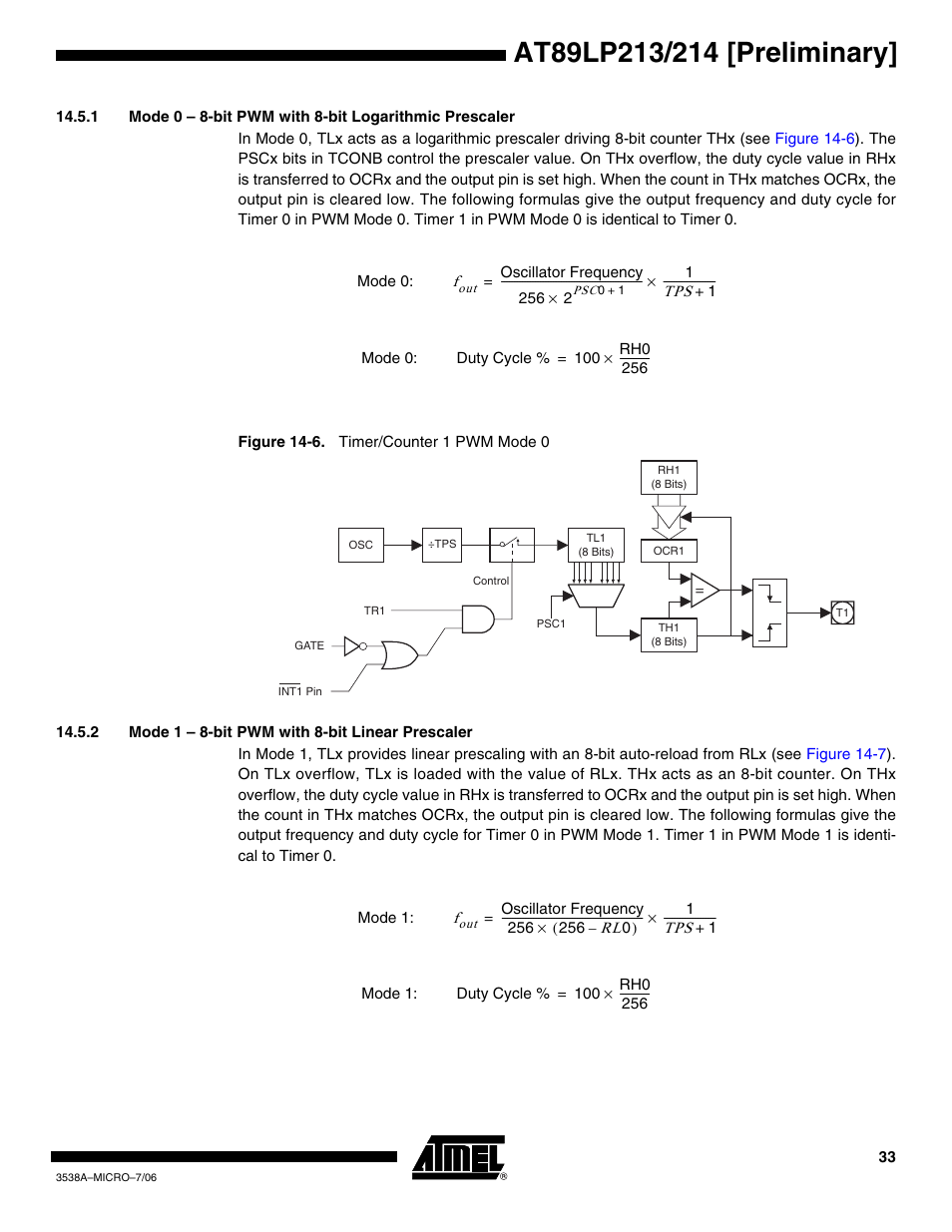 Rainbow Electronics AT89LP214 User Manual | Page 33 / 90