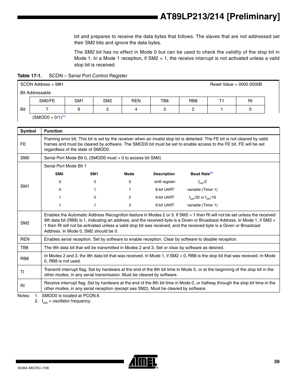 Rainbow Electronics AT89LP214 User Manual | Page 39 / 90