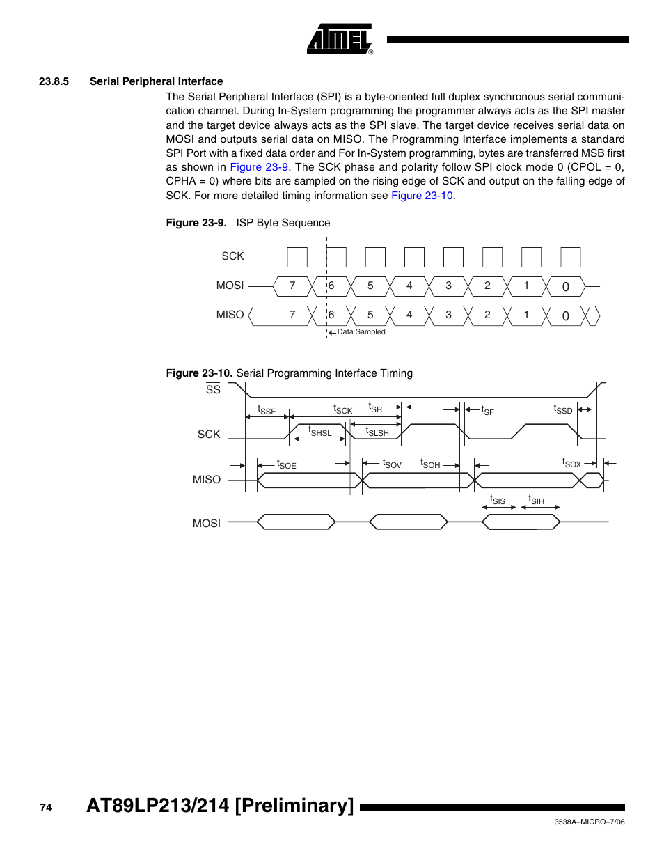 Rainbow Electronics AT89LP214 User Manual | Page 74 / 90