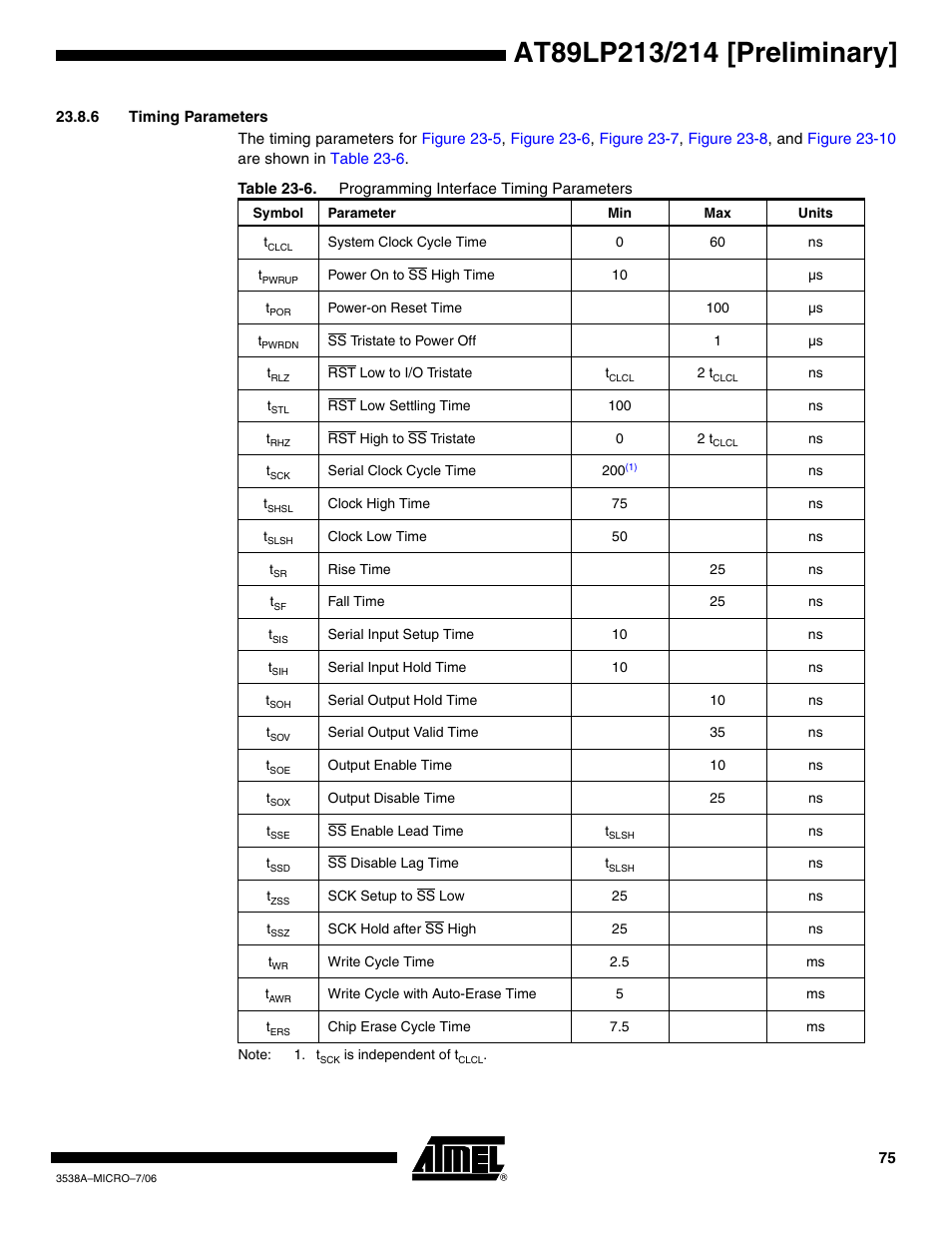 Rainbow Electronics AT89LP214 User Manual | Page 75 / 90
