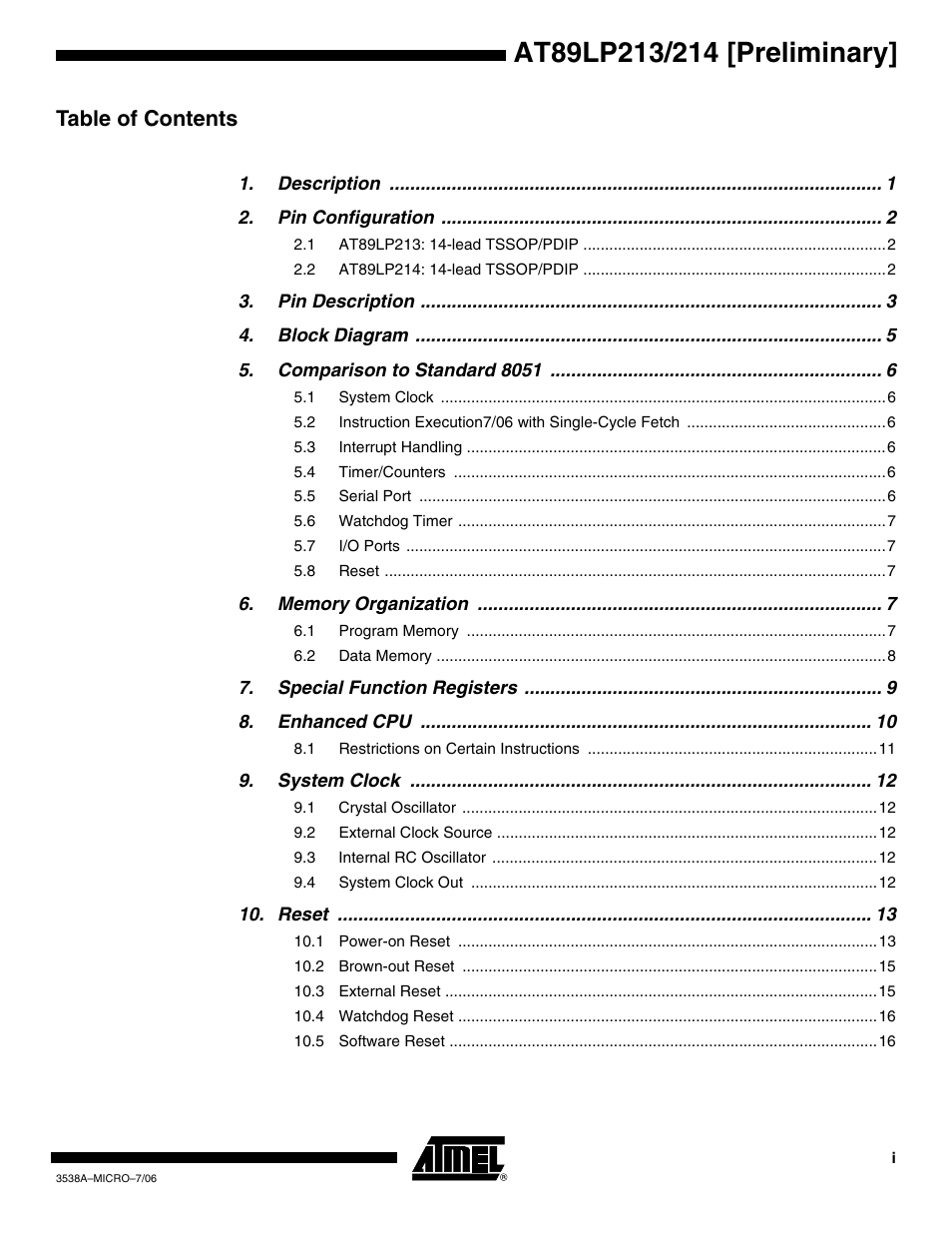 Rainbow Electronics AT89LP214 User Manual | Page 87 / 90
