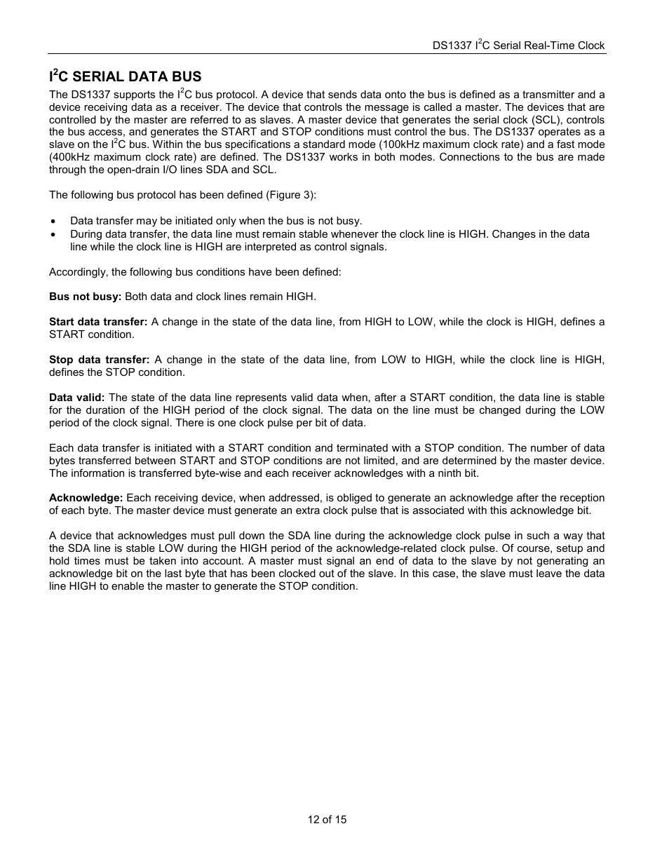 C serial data bus | Rainbow Electronics DS1337 User Manual | Page 12 / 15