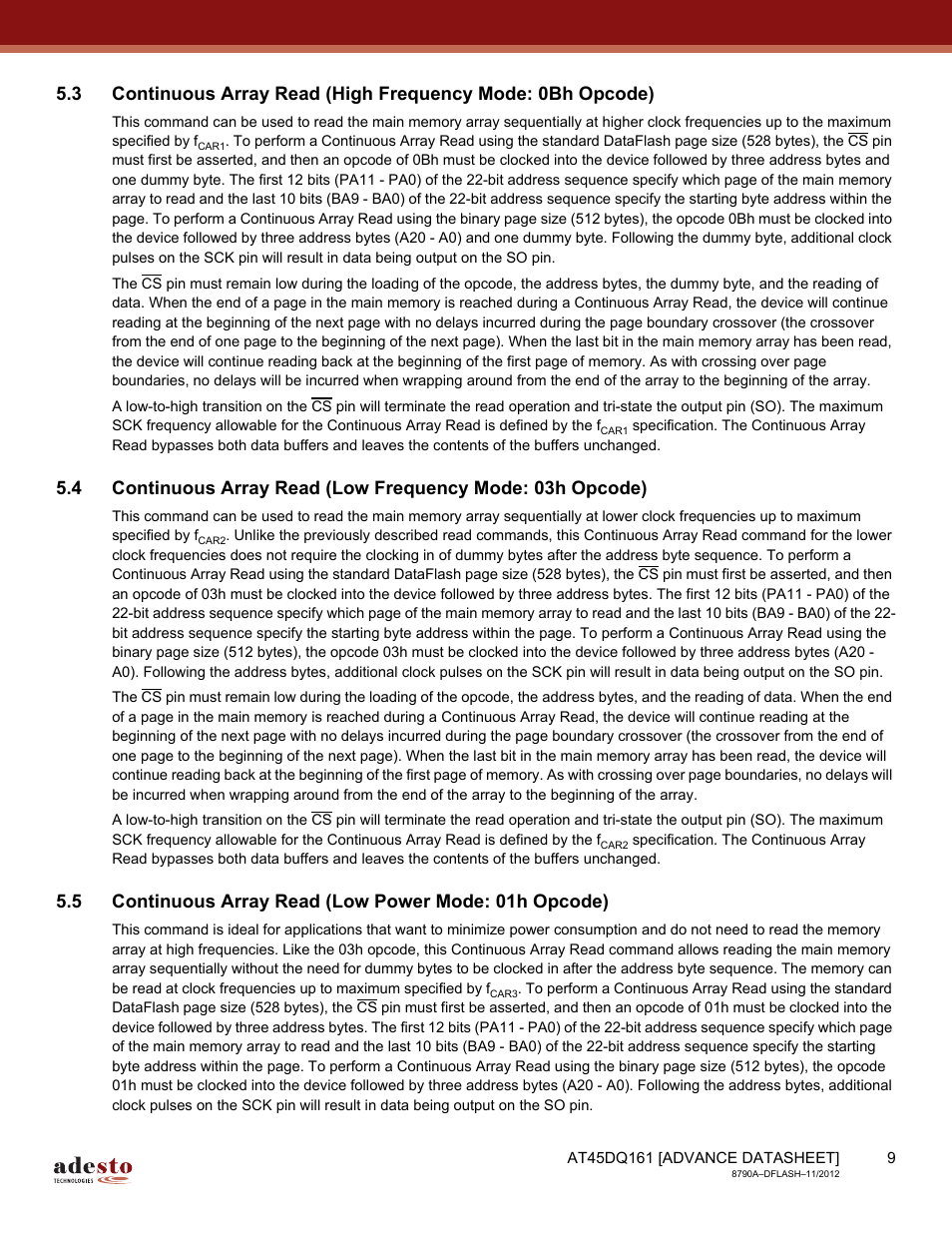 Rainbow Electronics AT45DQ161 User Manual | Page 9 / 81