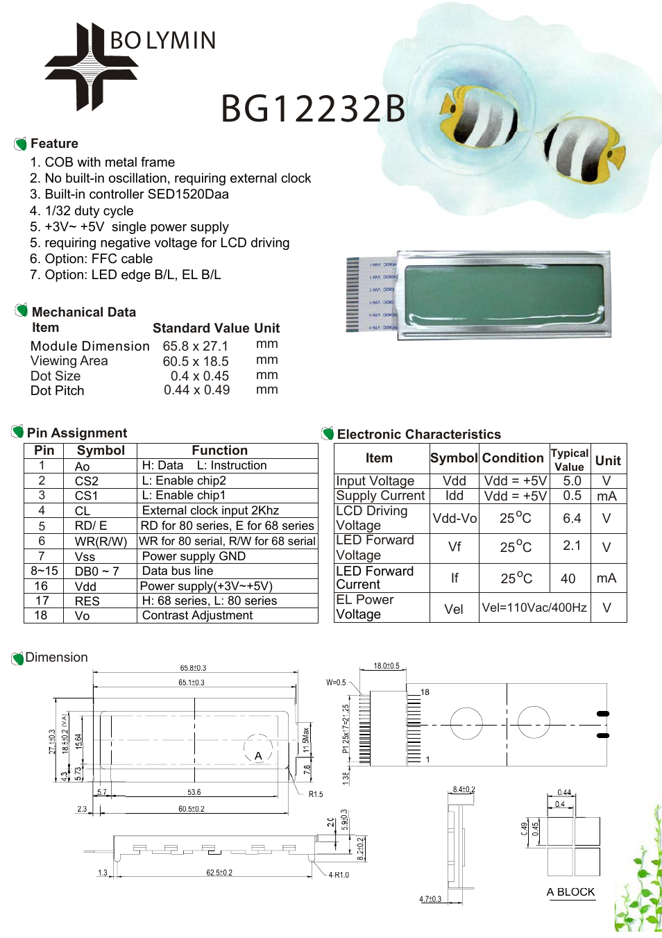 Rainbow Electronics BG12232B User Manual | 1 page