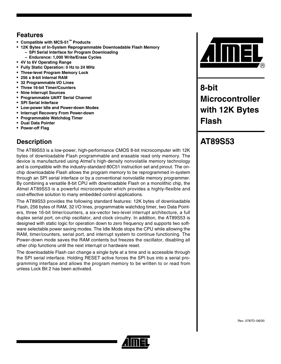 Rainbow Electronics AT89S53 User Manual | 33 pages