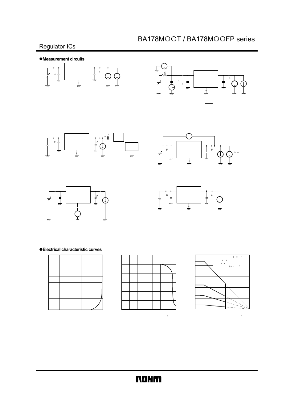 Regulator ics, Measurement circuits, Electrical characteristic curves | Fig. 7 current limit characteristics, Fig. 8 thermal cutoff circuit characteristics, Fig.9 thermal derating characteristic (to220fp) | Rainbow Electronics BA178MххT_FP User Manual | Page 9 / 11