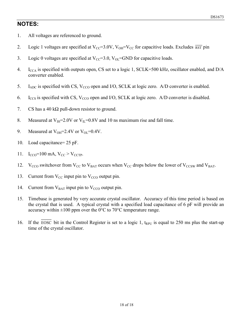 Rainbow Electronics DS1673 User Manual | Page 18 / 18