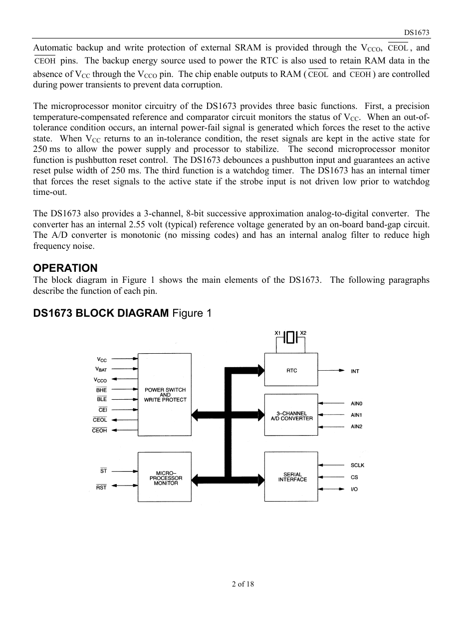 Operation | Rainbow Electronics DS1673 User Manual | Page 2 / 18
