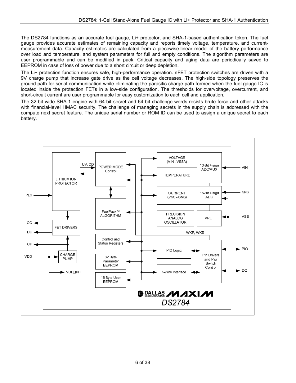 Rainbow Electronics DS2784 User Manual | Page 6 / 38