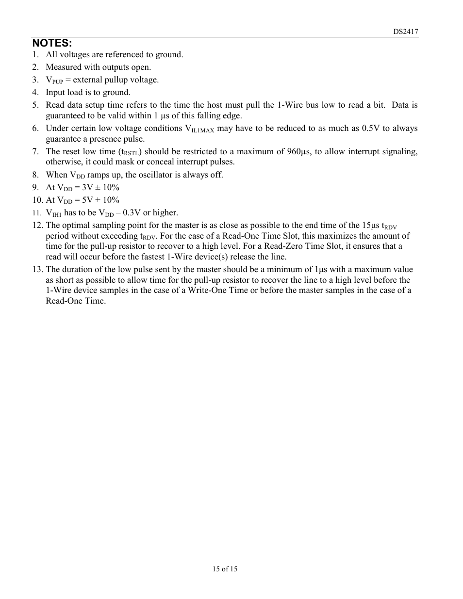 Rainbow Electronics DS2417 User Manual | Page 15 / 15
