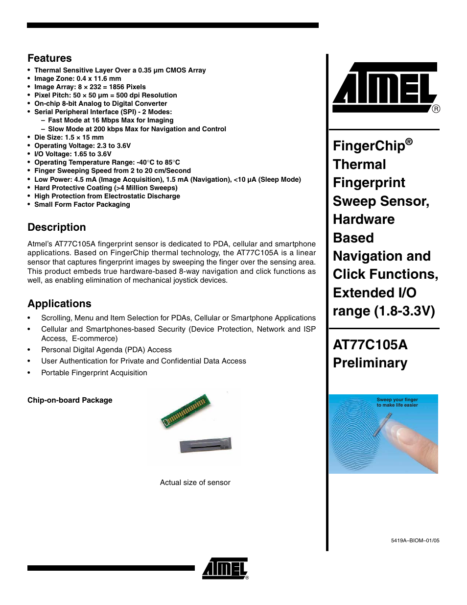 Rainbow Electronics AT77C105A User Manual | 39 pages