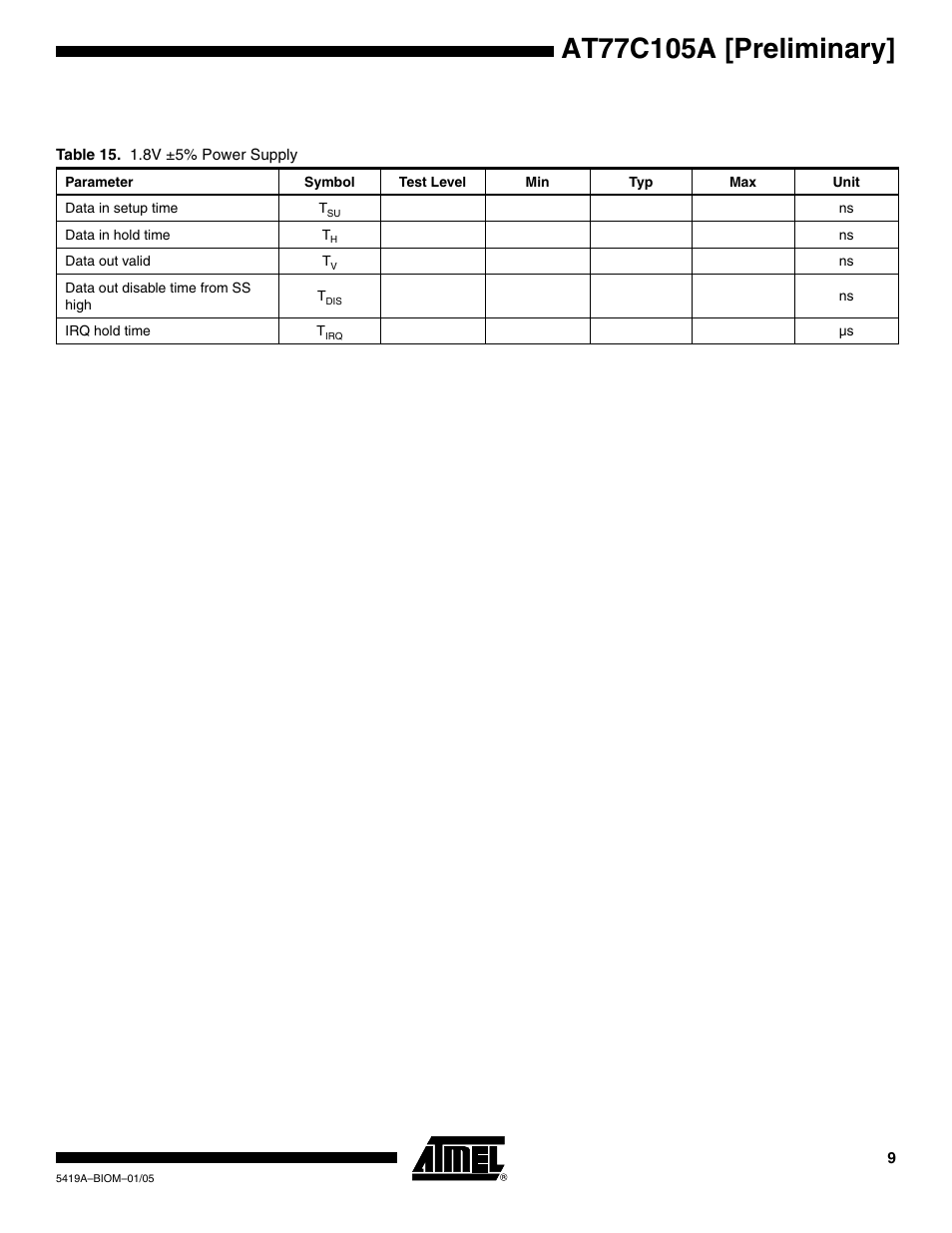 Rainbow Electronics AT77C105A User Manual | Page 9 / 39