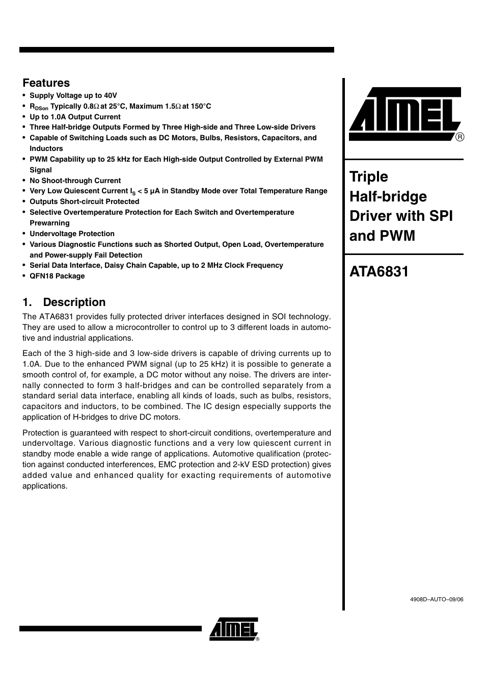 Rainbow Electronics ATA6831 User Manual | 17 pages