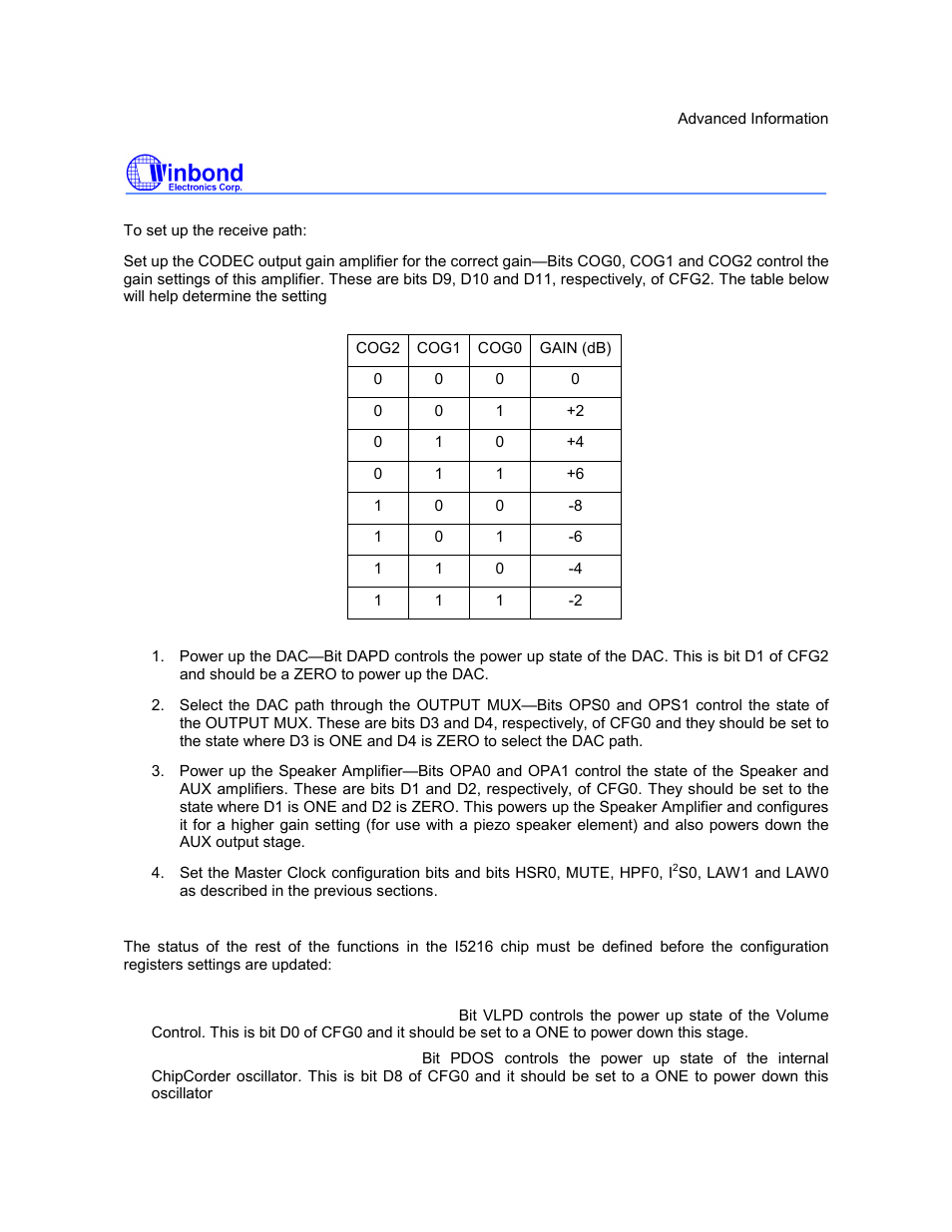 I5216 series, Preliminary | Rainbow Electronics ISD5216 User Manual | Page 29 / 83