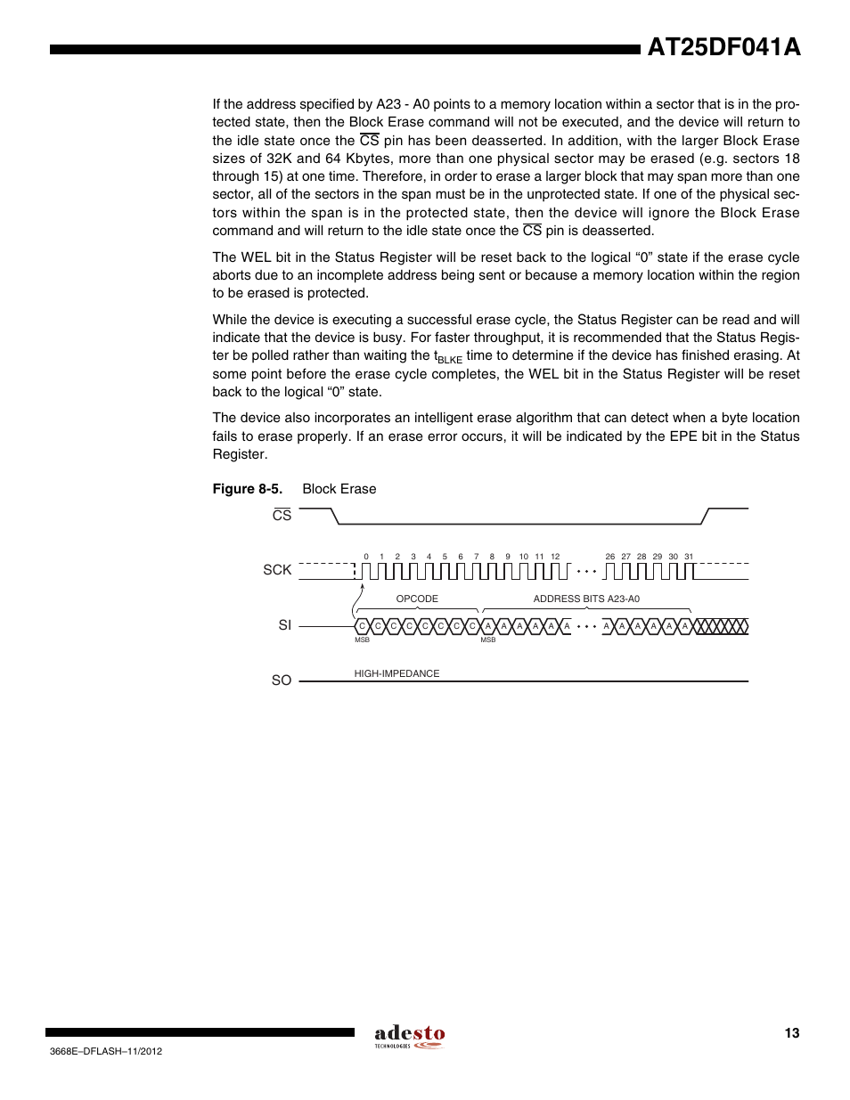 Rainbow Electronics AT25DF041A User Manual | Page 13 / 41