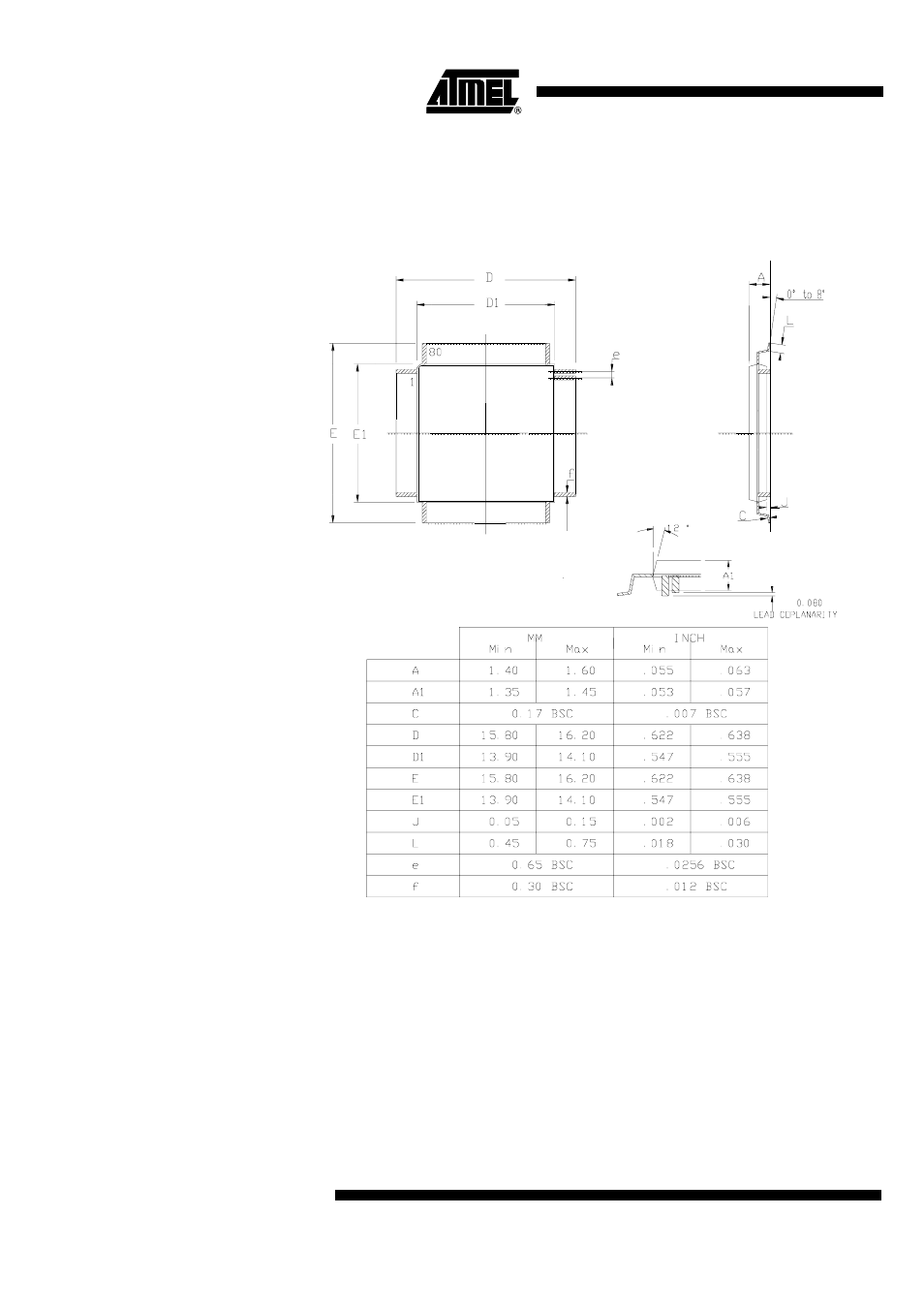 Package information, Tqfp80, At8xc51snd1c | Rainbow Electronics AT89C51SND1C User Manual | Page 202 / 210