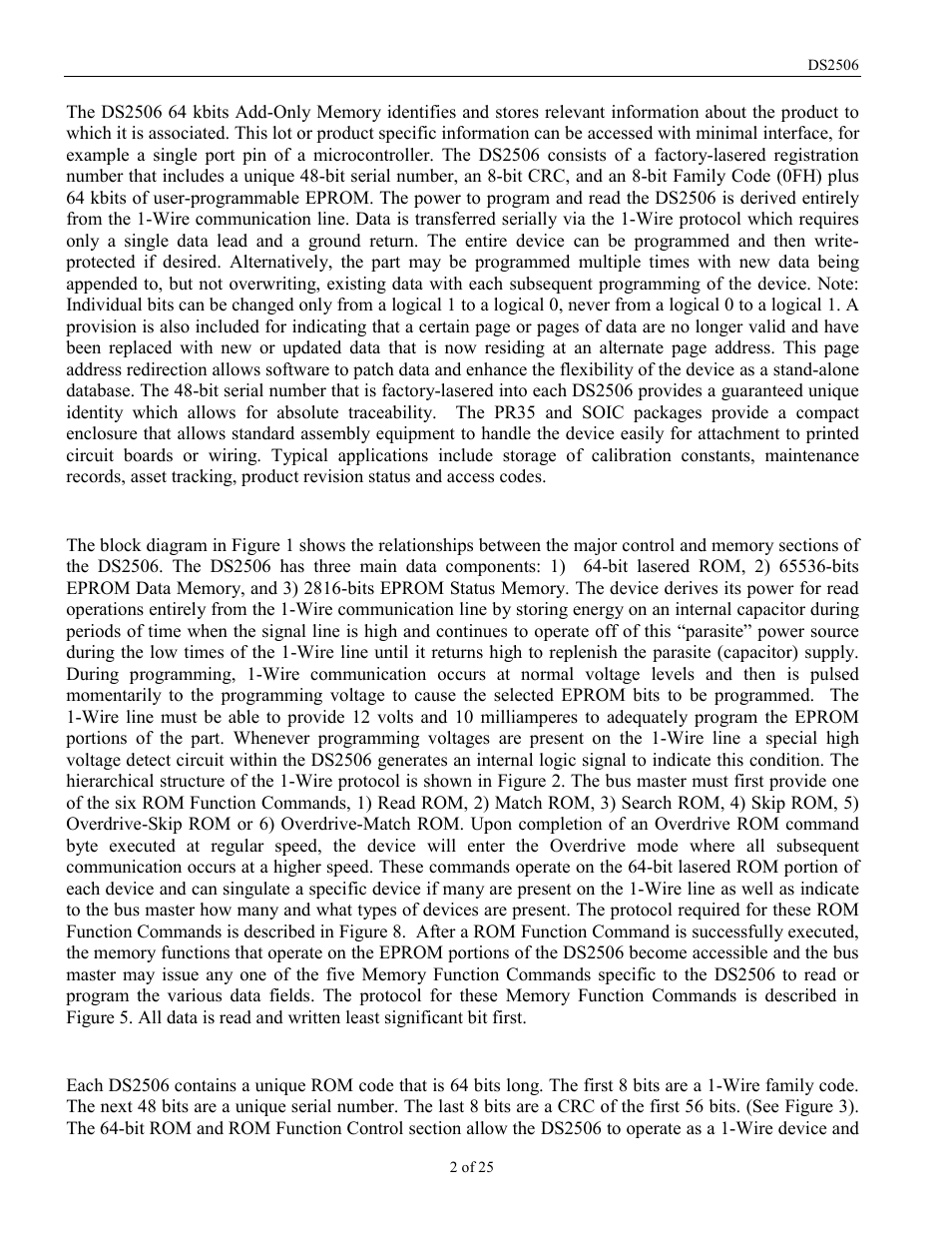 Rainbow Electronics DS2506 User Manual | Page 2 / 25