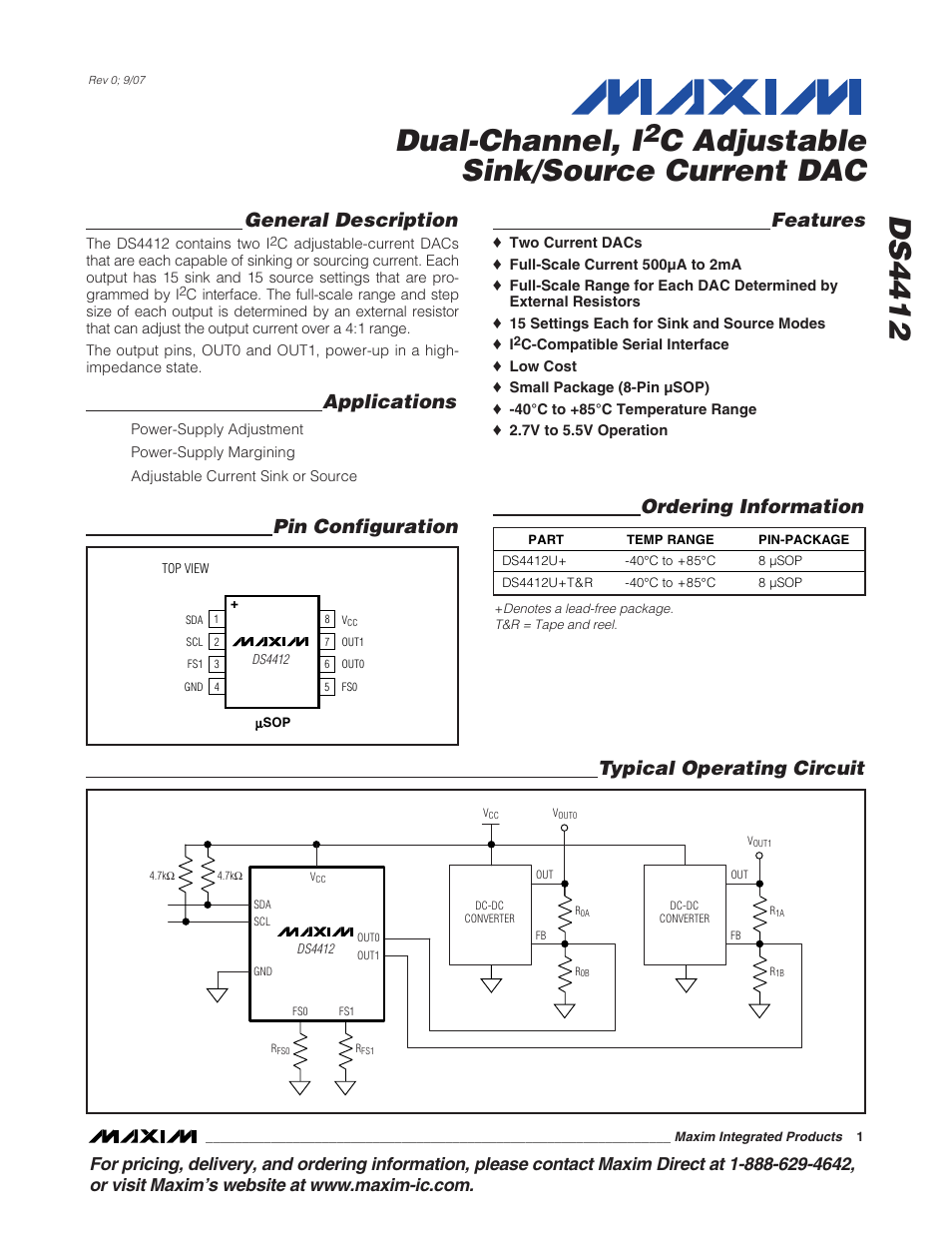 Rainbow Electronics DS4412 User Manual | 9 pages