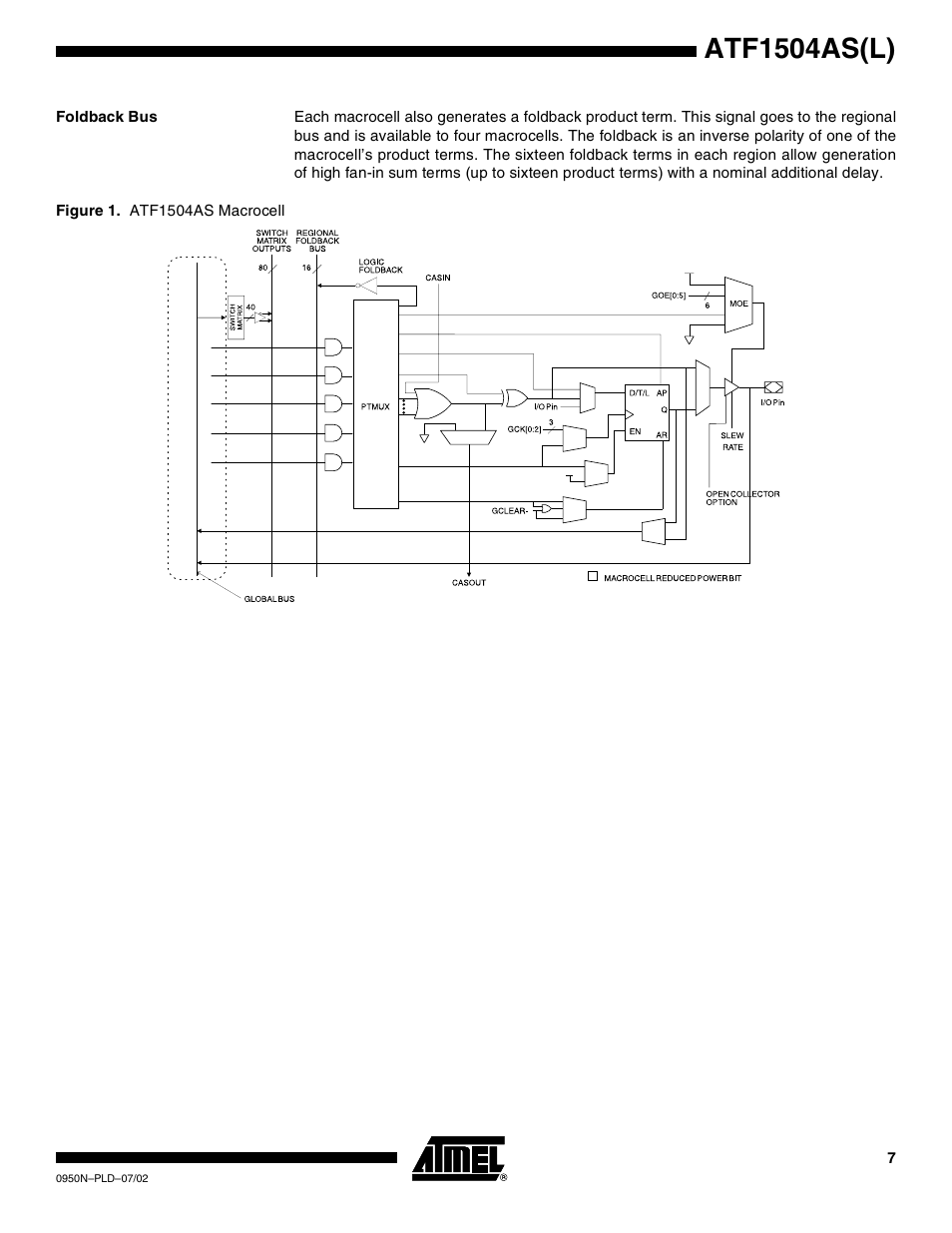 Foldback bus, Atf1504as(l) | Rainbow Electronics ATF1504ASL User Manual | Page 7 / 33
