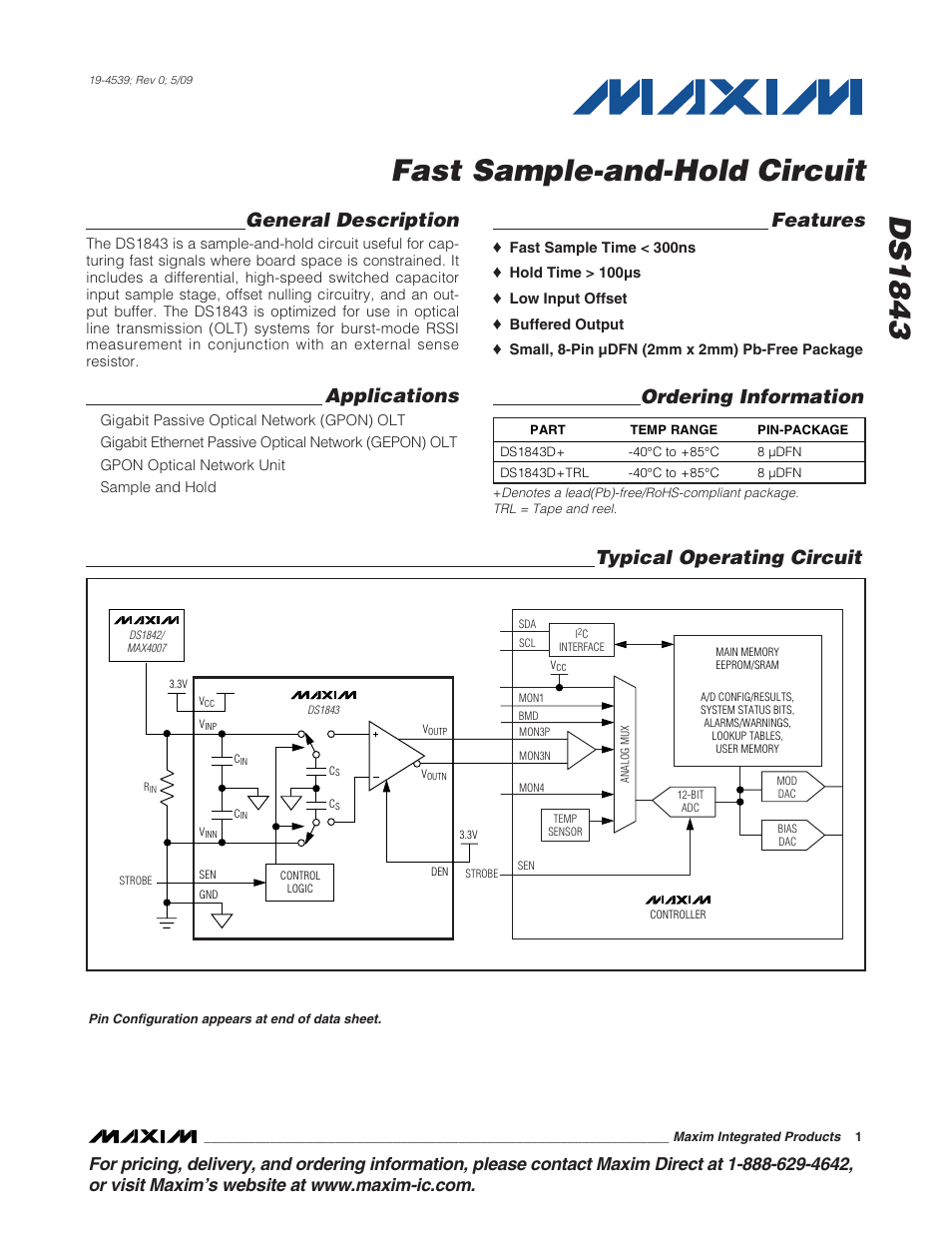 Rainbow Electronics DS1843 User Manual | 8 pages