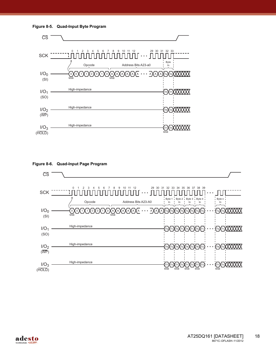 Sck cs | Rainbow Electronics AT25DQ161 User Manual | Page 18 / 65