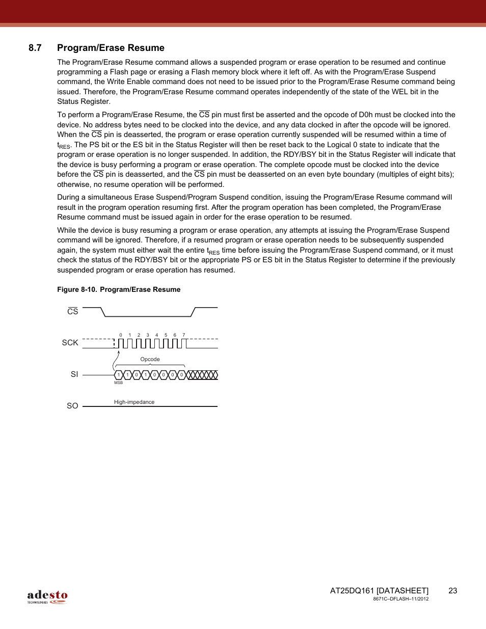 7 program/erase resume | Rainbow Electronics AT25DQ161 User Manual | Page 23 / 65