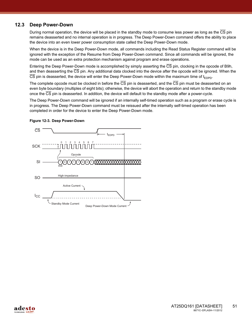 3 deep power-down | Rainbow Electronics AT25DQ161 User Manual | Page 51 / 65