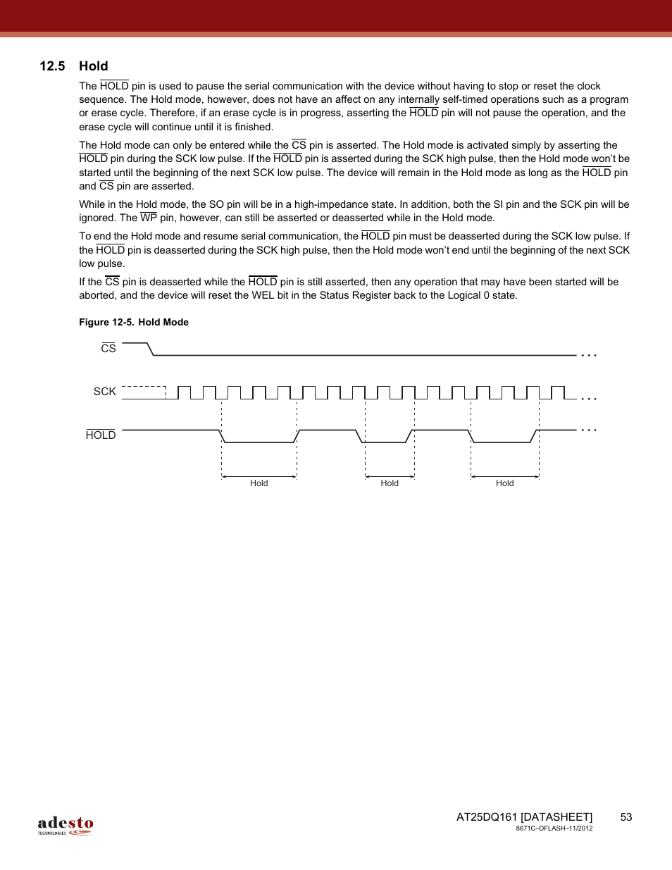 5 hold | Rainbow Electronics AT25DQ161 User Manual | Page 53 / 65