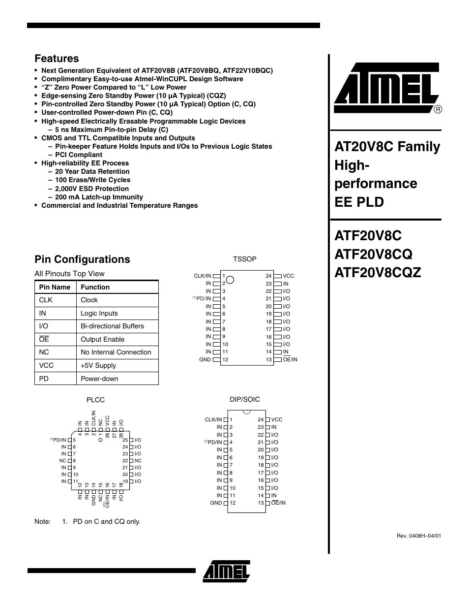 Rainbow Electronics ATF20V8CQZ User Manual | 30 pages