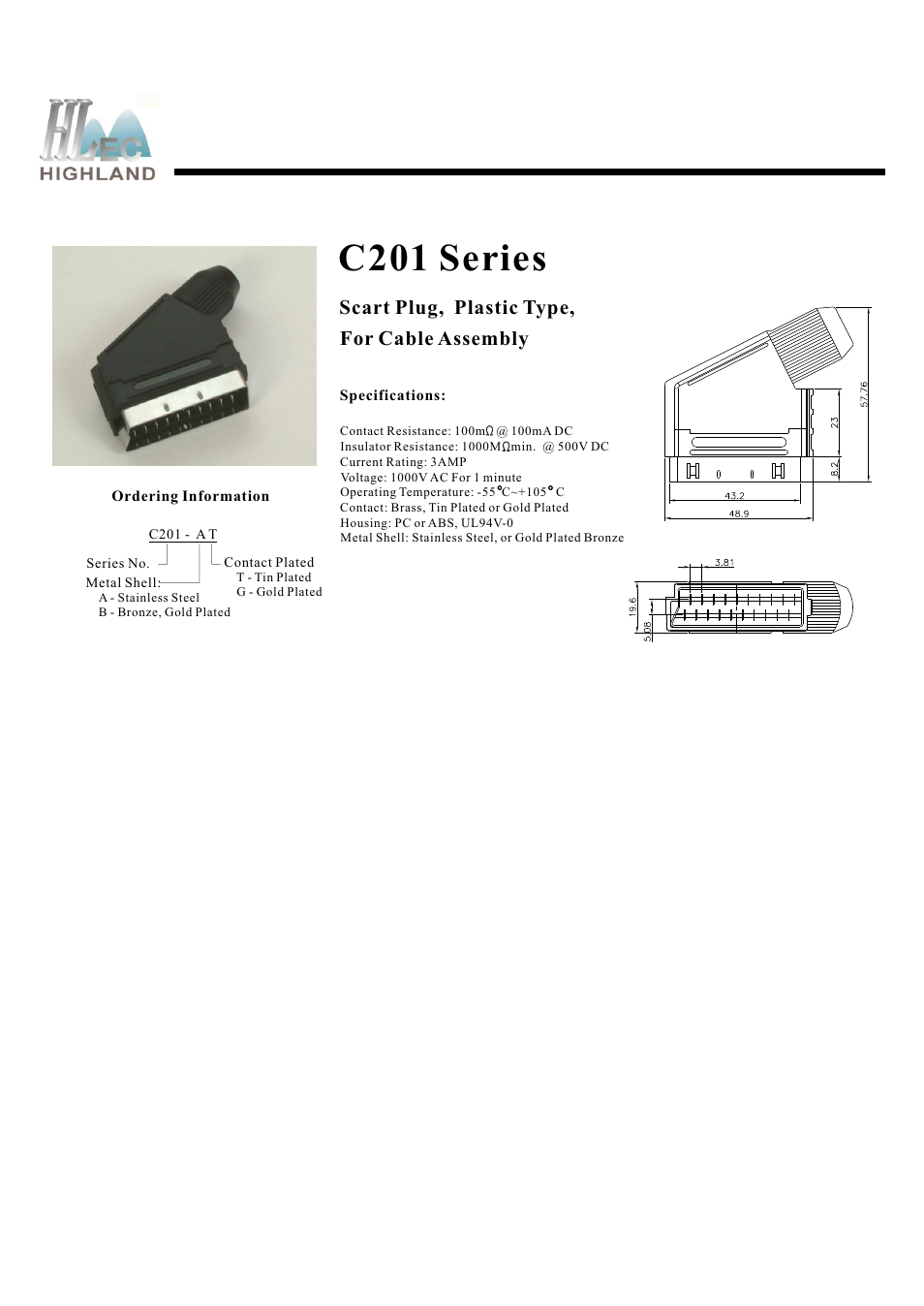 Rainbow Electronics C201 Series User Manual | 1 page