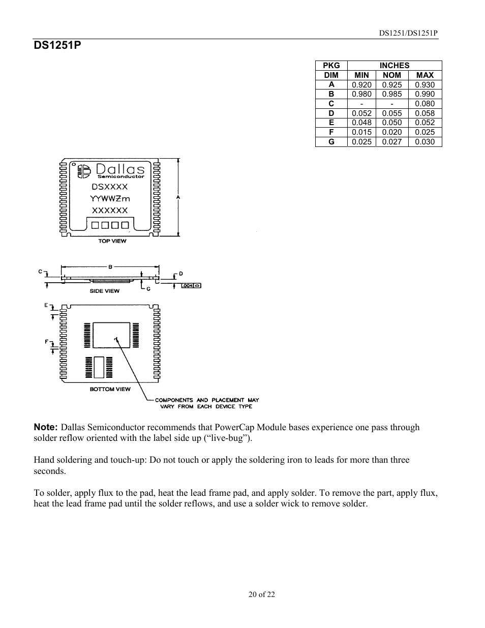 Ds1251p | Rainbow Electronics DS1251Y User Manual | Page 20 / 22