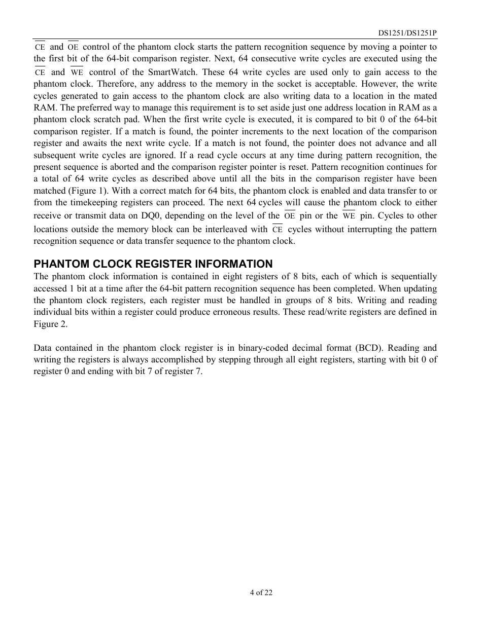 Phantom clock register information | Rainbow Electronics DS1251Y User Manual | Page 4 / 22