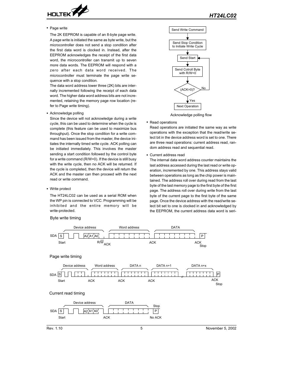 Ht24lc02 | Rainbow Electronics HT24LC02 User Manual | Page 5 / 12