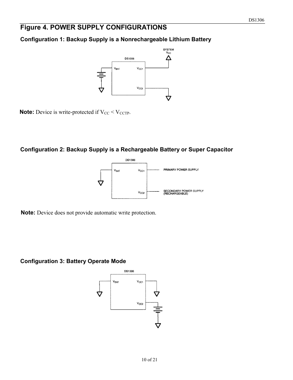 Figure 4. power supply configurations | Rainbow Electronics DS1306 User Manual | Page 10 / 21