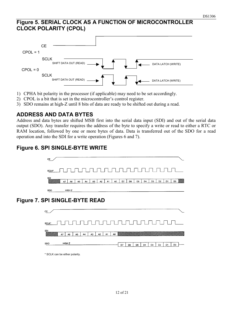 Address and data bytes | Rainbow Electronics DS1306 User Manual | Page 12 / 21